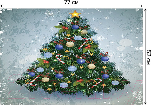 Изображение товара Коврик для ванной JoyArty Ель с цветными шариками / bath_78630