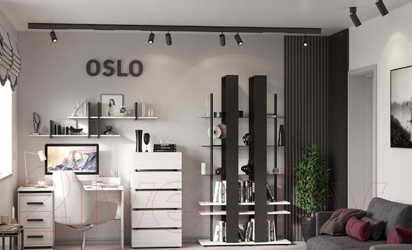Изображение товара Комод Глазов Oslo 6 (бетон пайн светлый/черный)