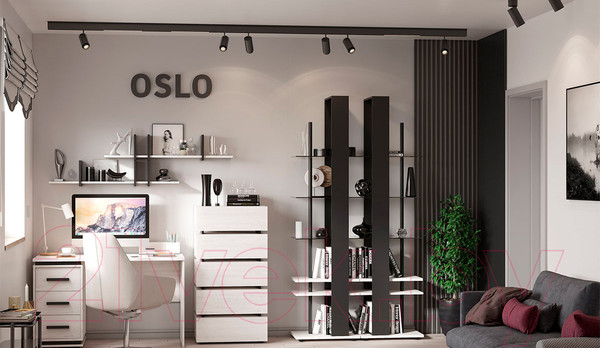 Изображение товара Письменный стол Глазов Oslo 84 (бетон пайн светлый/черный)