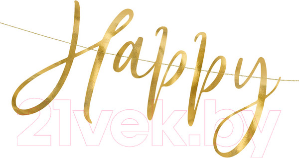 Изображение товара Гирлянда праздничная PartyDeco С новым годом / GRL88-019M (золотой)