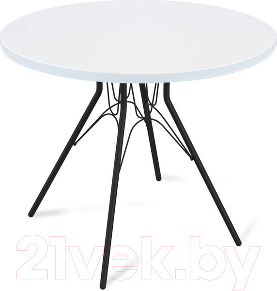 Изображение товара Обеденный стол Sheffilton SHT-TU34-P/80 МДФ (черный муар/белоснежная шагрень)