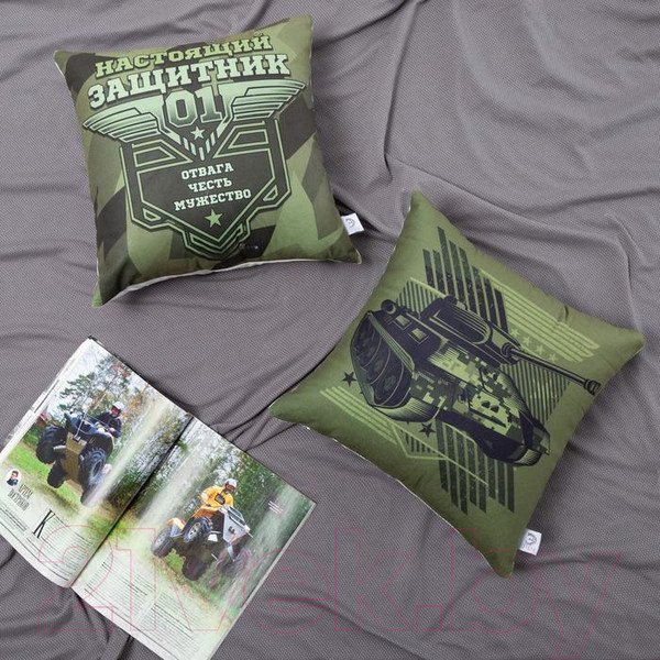 Изображение товара Подушка декоративная Этель Танк / 5447017 (40x40, велюр)