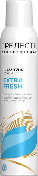 Изображение товара Сухой шампунь для волос Прелесть Professional Extra Fresh (200мл)
