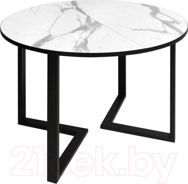 Изображение товара Обеденный стол Sheffilton SHT-T41/100-140 (статуарио венато/черный)