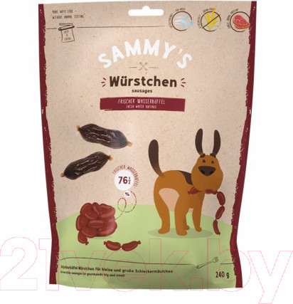 Изображение товара Лакомство для собак Bosch Petfood Sammy's Сосиски с бульоном буйвола / 63040240 (240г)