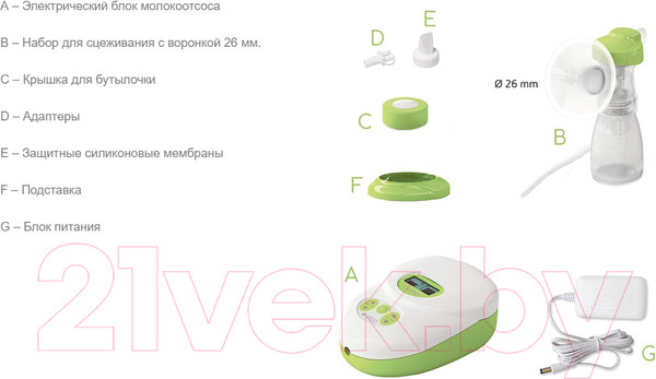 Изображение товара Молокоотсос электрический ARDO Calypso 63.00.195