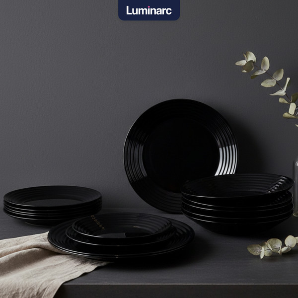 Изображение товара Набор тарелок Luminarc Harena Black N5162 (18шт)
