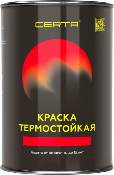 Изображение товара Краска Certa Термостойкая 700С (800г, графит)