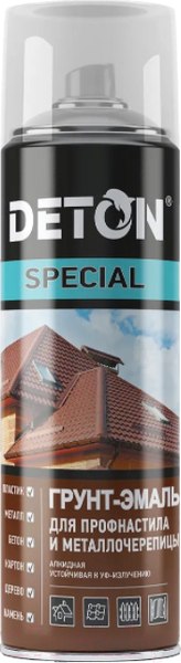 Изображение товара Грунт-эмаль Deton Special Для профнастила и металлочерепицы RAL7004 (520мл, серый сигнальный)