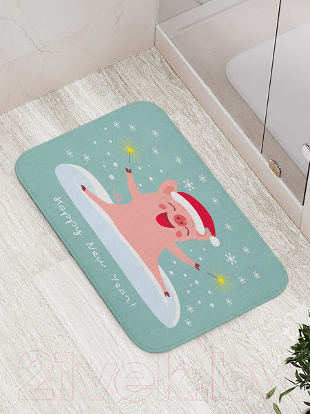 Изображение товара Коврик для ванной JoyArty Счастливая свинка / bath_78057