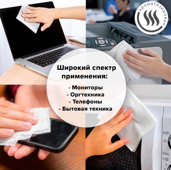 Изображение товара Салфетки для ухода за техникой Brauberg С ароматом Абрикос / 513321 (100шт)