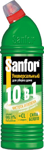 Изображение товара Чистящее средство для ванной комнаты Sanfor Лимонная свежесть Санитарно-гигиеническое Универсал (1л)