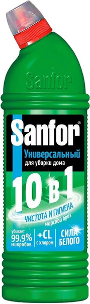 Изображение товара Чистящее средство для ванной комнаты Sanfor Universal 10в1 Морской бриз (1л)
