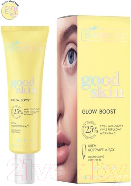 Изображение товара Крем для лица Bielenda Good Skin Glow Boost с гликолевой кислотой витамином С  (50мл)