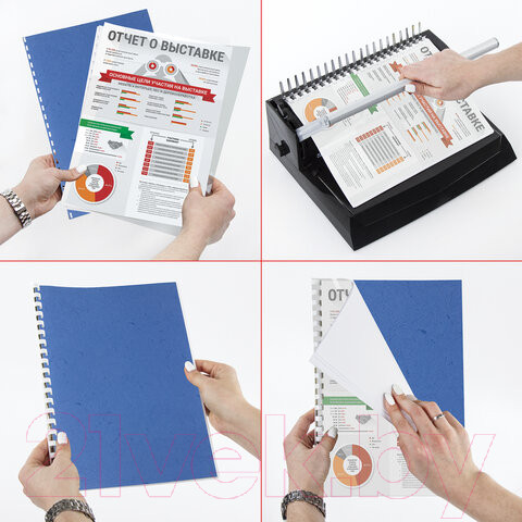 Изображение товара Обложки для переплета Brauberg А4 230г/м2 / 530836 (100шт, синий)