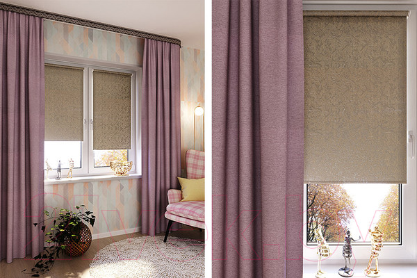 Изображение товара Рулонная штора LEGRAND Фрост 42.5x175 / 58 087 267 (бежево-серый)