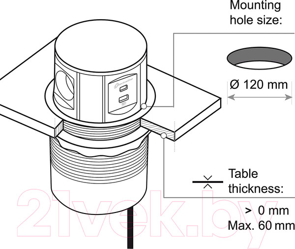 Изображение товара Блок розеточный Electraline 62571 (2м)