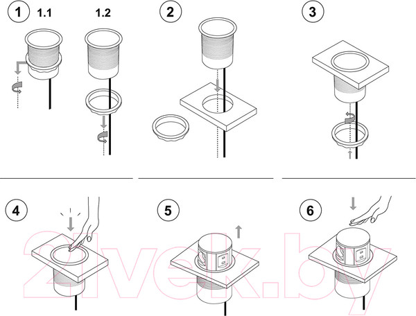 Изображение товара Блок розеточный Electraline 62571 (2м)
