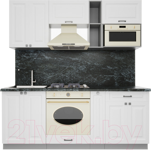 Изображение товара Кухонный гарнитур Интерлиния Мила Деко 2.0 (белый/кастилло темный)