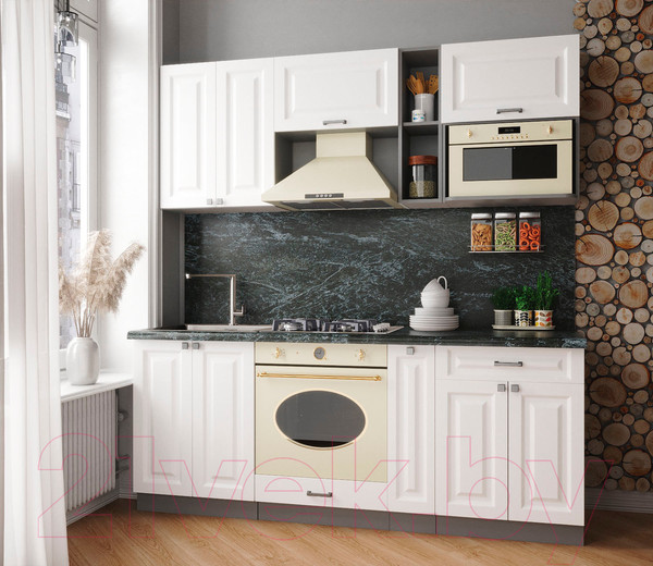 Изображение товара Кухонный гарнитур Интерлиния Мила Деко 2.0 (белый/кастилло темный)