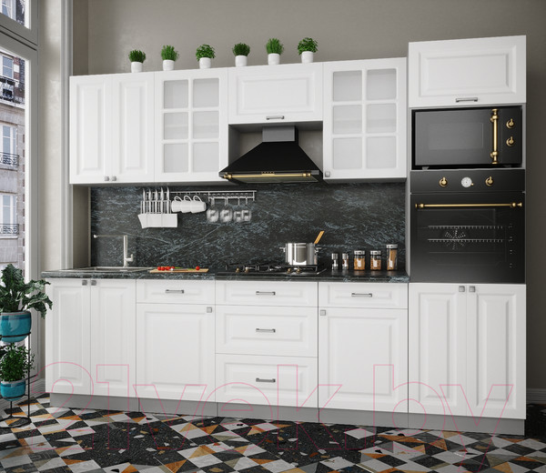 Изображение товара Кухонный гарнитур Интерлиния Мила Деко 2.8 (белый/кастилло темный)