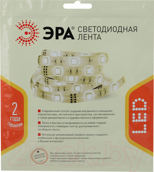 Изображение товара Светодиодная лента ЭРА LS2835-4.8-60-24-33-4000К-5m / Б0043108