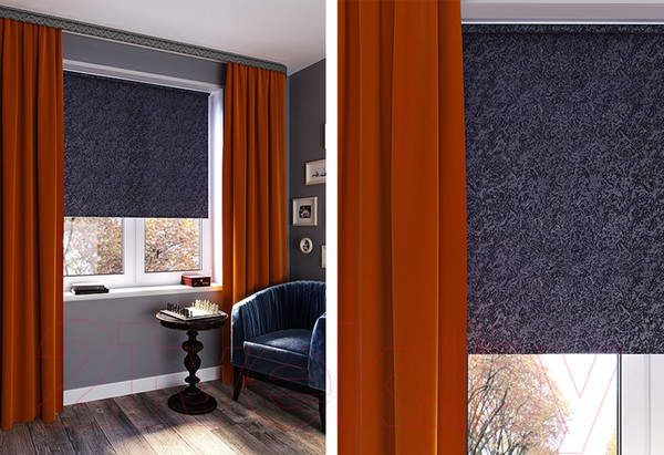 Изображение товара Рулонная штора LEGRAND Фрост 72.5x175 / 58 087 486 (темно-синий)