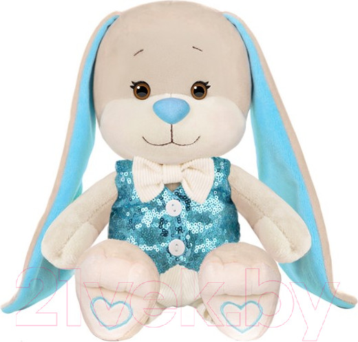 Изображение товара Мягкая игрушка Jack&Lin Зайчик в голубой жилетке и белых брюках / JL-032102-25