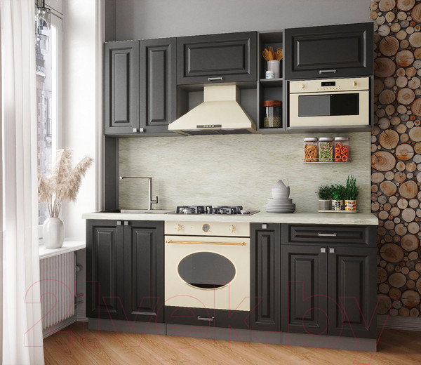 Изображение товара Кухонный гарнитур Интерлиния Мила Деко 2.0 (пепел/пепел/опал светлый)