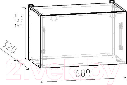 Изображение товара Шкаф навесной для кухни Интермебель Микс Топ 360-1-600 60см (белый)