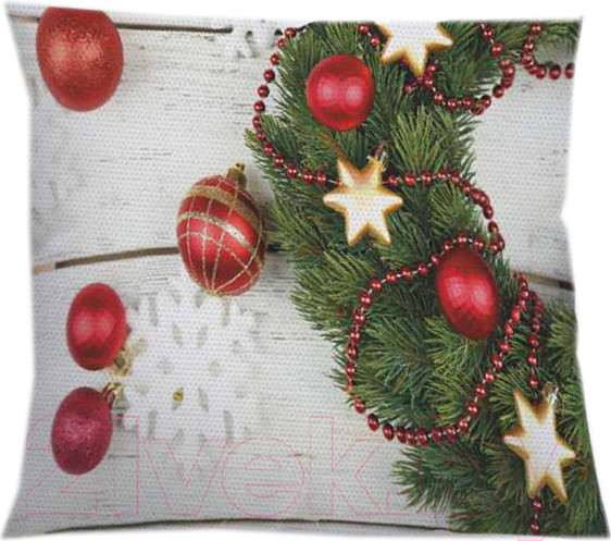 Изображение товара Наволочка декоративная JoyArty Шарики и звезды на праздник / sl_21512