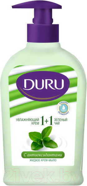 Изображение товара Мыло жидкое Duru 1+1 Увлажняющий крем и Зеленый чай (300мл)