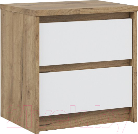 Изображение товара Прикроватная тумба Империал Мишель 2ящ (дуб крафт золотой/белый жемчуг)