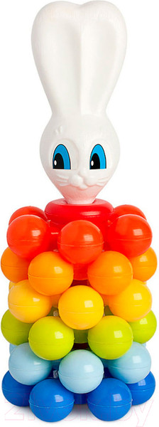 Изображение товара Развивающая игрушка Росигрушка Пирамида-мини с шариками. Зайка / 9246