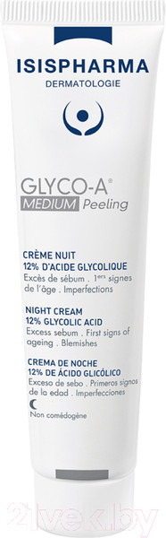 Изображение товара Крем для лица ISISPHARMA Glico-A Medium Peeling ночной с 12% гликолевой кислотой (30мл)