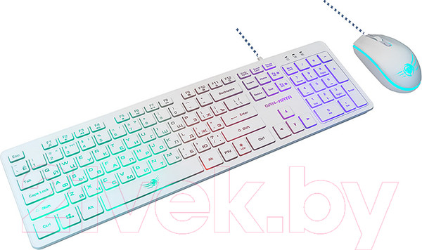 Изображение товара Комплект клавиатура и мышь Dialog KMGK-1707U (белый)