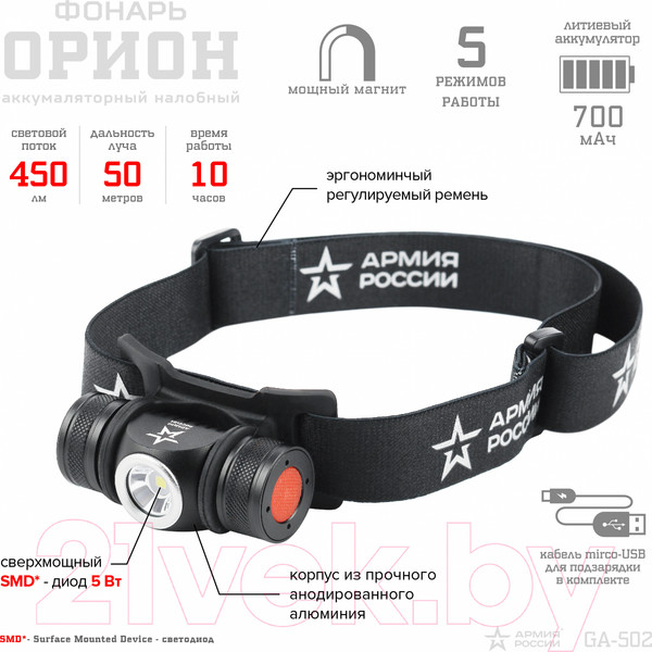 Изображение товара Фонарь ЭРА Армия России GA-502 / Б0052317