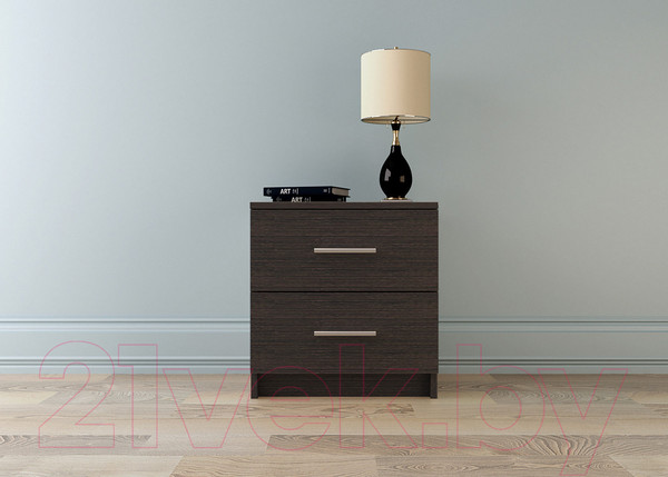 Изображение товара Прикроватная тумба НК Мебель Лофт 420 с 2-мя ящиками / 72230007 (венге)