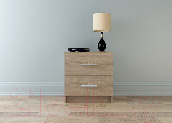 Изображение товара Прикроватная тумба НК Мебель Лофт 420 с 2-мя ящиками / 72230008 (дуб сонома)