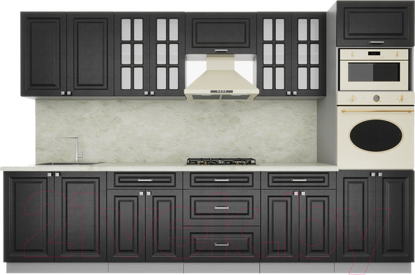 Изображение товара Кухонный гарнитур Интерлиния Мила Деко 3.2 (пепел/пепел/опал светлый)
