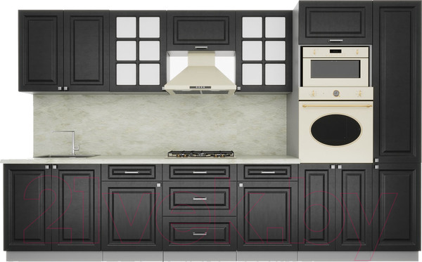 Изображение товара Кухонный гарнитур Интерлиния Мила Деко 3.4 (пепел/пепел/опал светлый)