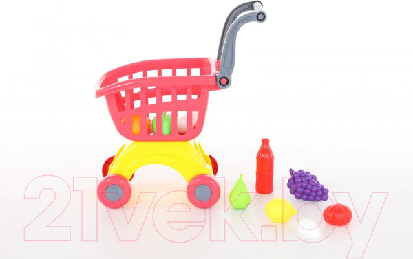 Изображение товара Тележка игрушечная Полесье Мини с набором продуктов №14 / 71385 (в сеточке)