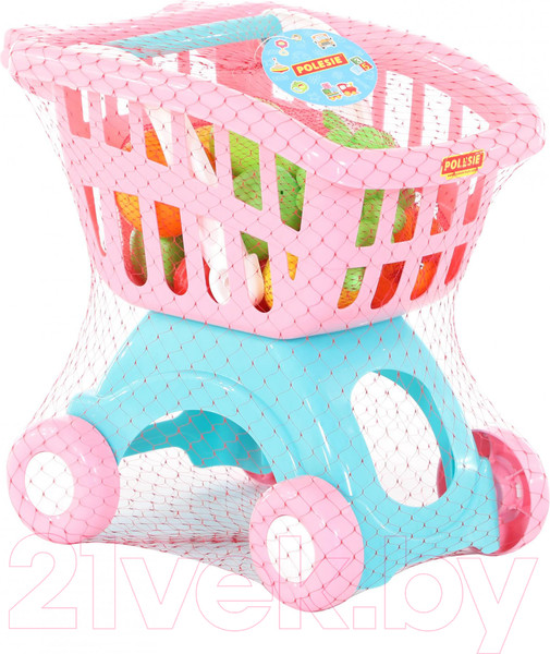 Изображение товара Тележка игрушечная Полесье Тележка Мини с набором продуктов №15 / 71392