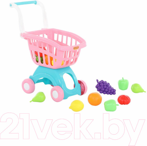 Изображение товара Тележка игрушечная Полесье Тележка Мини с набором продуктов №15 / 71392