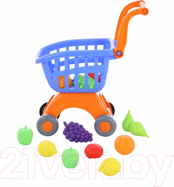 Изображение товара Тележка игрушечная Полесье Тележка Мини с набором продуктов №15 / 71392