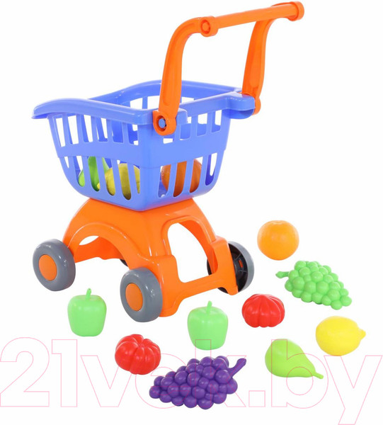 Изображение товара Тележка игрушечная Полесье Тележка Мини с набором продуктов №15 / 71392