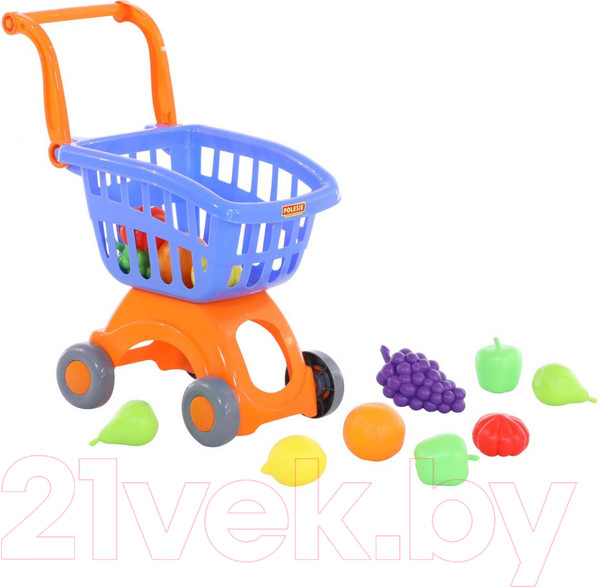 Изображение товара Тележка игрушечная Полесье Тележка Мини с набором продуктов №15 / 71392