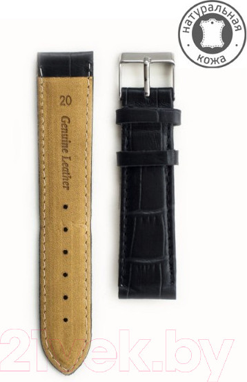 Изображение товара Ремешок для часов D&A РК-20-05-01-1-1 П Kroko (черный)