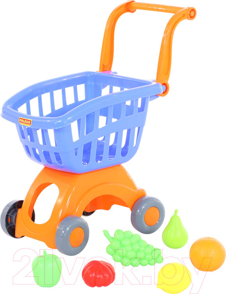 Изображение товара Тележка игрушечная Полесье Мини для маркета с набором продуктов №3 / 71378 (сеточка, 6 элементов)