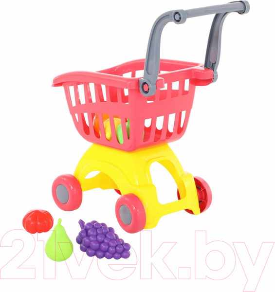 Изображение товара Тележка игрушечная Полесье Мини для маркета с набором продуктов №3 / 71378 (сеточка, 6 элементов)
